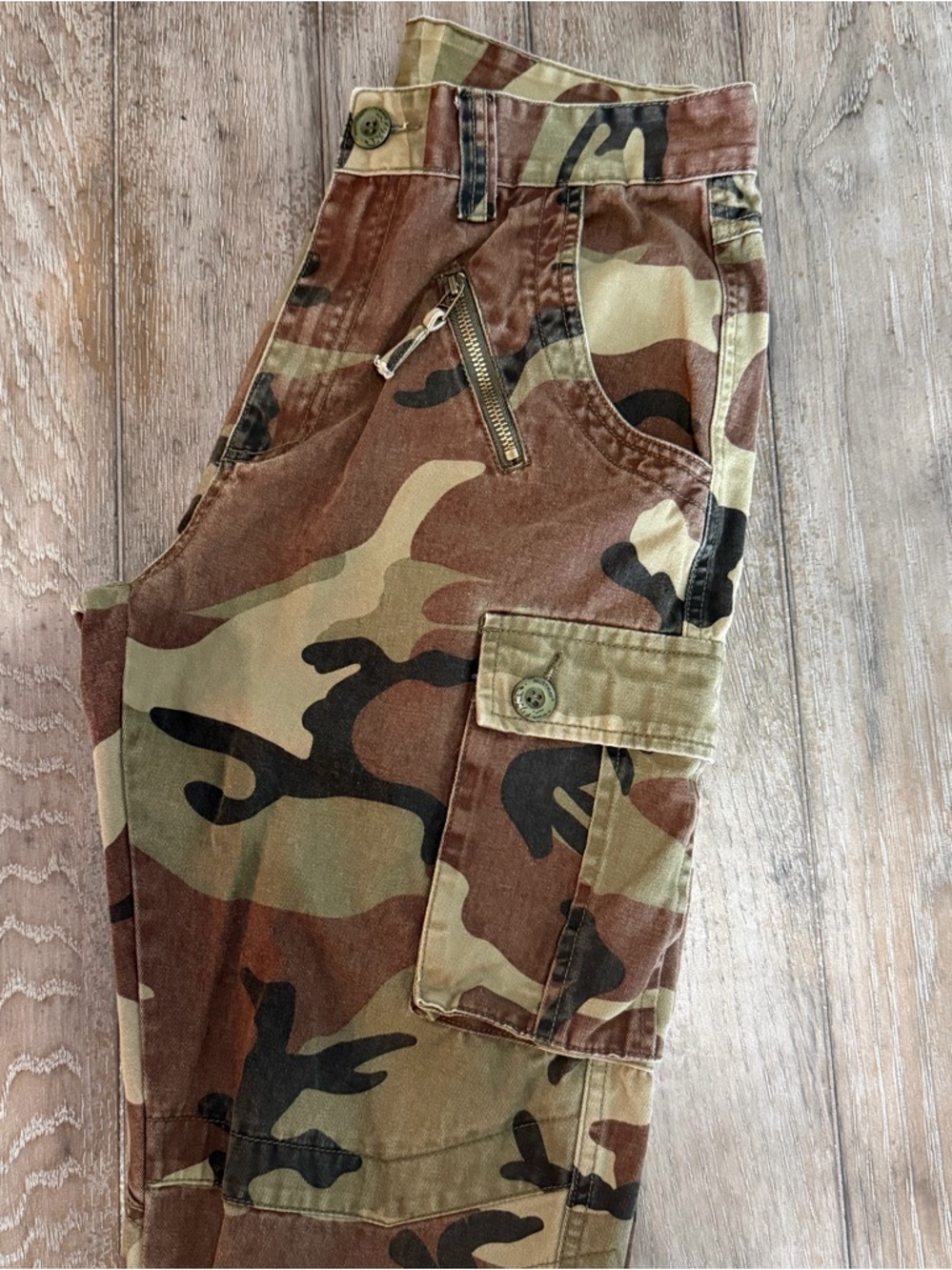 Camo Cargo Pants - Green Brown Black - Picture 5 of 15